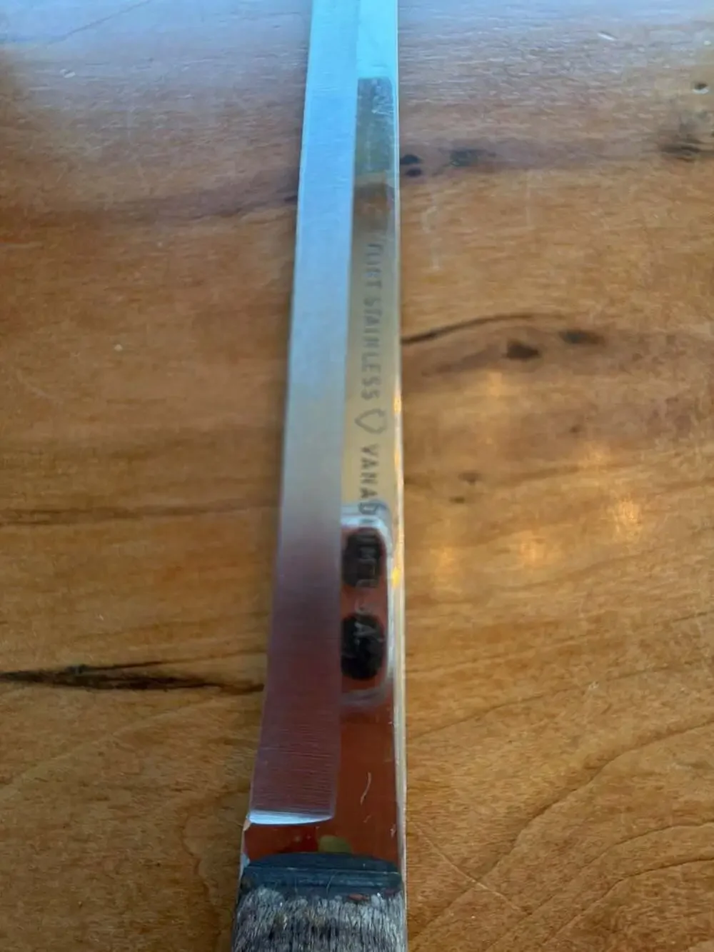 Vintage Flint Stainless Vanadium USA Slicing Knife with Wood Handle 14”